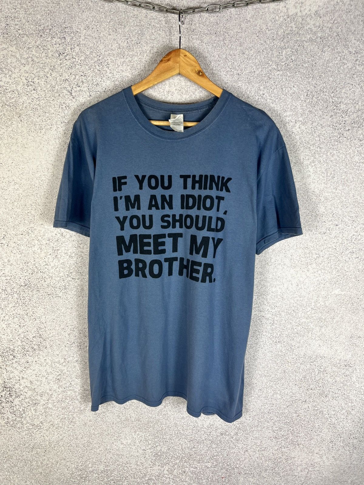 Vintage Vintage Y2K Humor «My brother idiot» T Shirt Size US XL / EU 56 / 4 - 1 Thumbnail