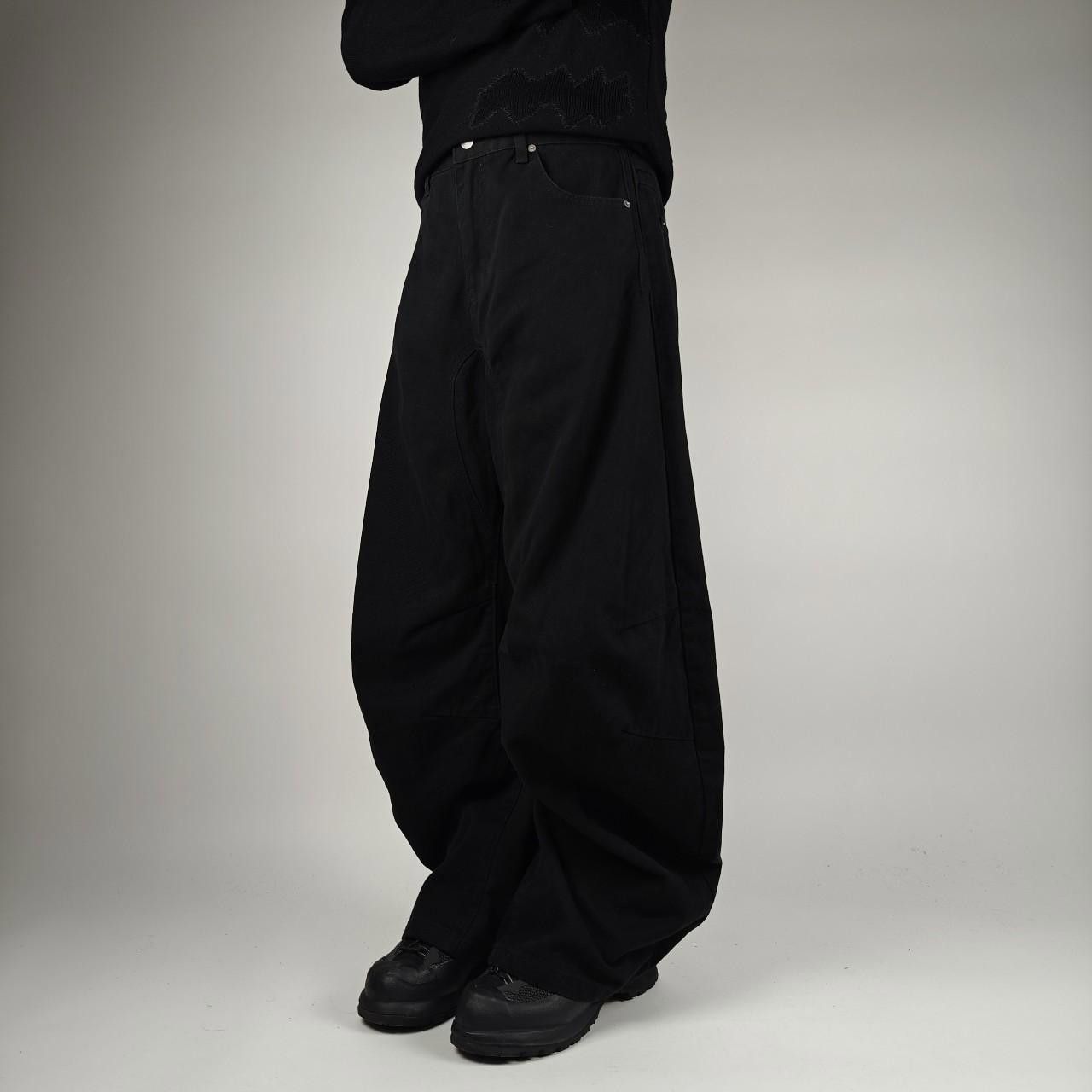 Other Japanese Black Thick Cotton Wide Leg Trousers Size US 32 / EU 48 - 3 Thumbnail