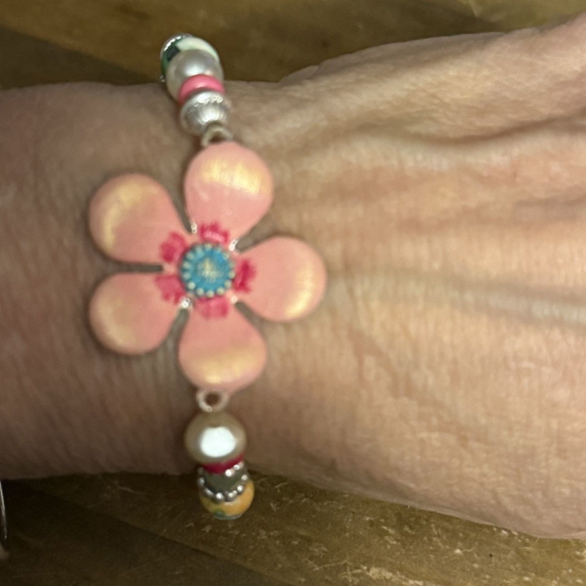 Other Pink flower multicolor bead stretch bracelet Size ONE SIZE - 3 Thumbnail