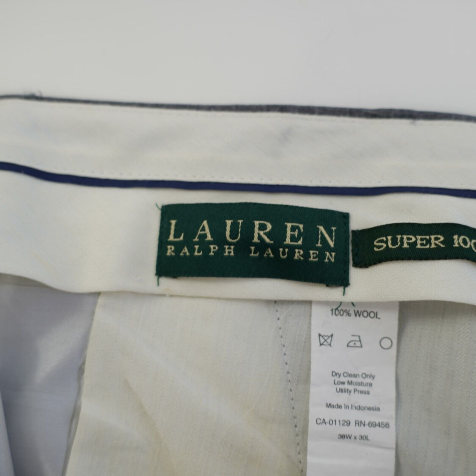 Lauren Ralph Lauren DAMAGED Lauren Ralph Lauren Super 100s Wool Gray Dress Pants Size 36R - 6 Thumbnail