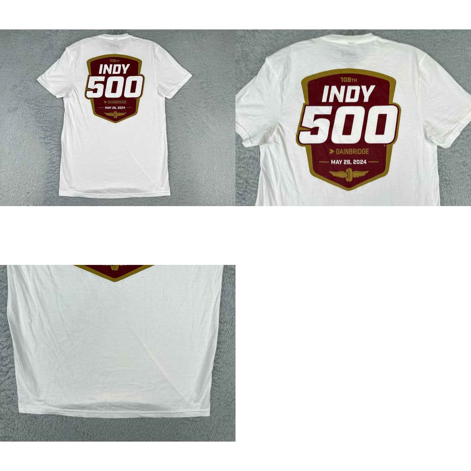 Vintage Indycar Shirt Adult Small White 2024 Indy 500 Gainbridge 108th 100% Cotton Legends Global Merchandise Shirt Men White Cotton Car Racing Logo 90s Theme Size US S / EU 44-46 / 1 - 9 Thumbnail