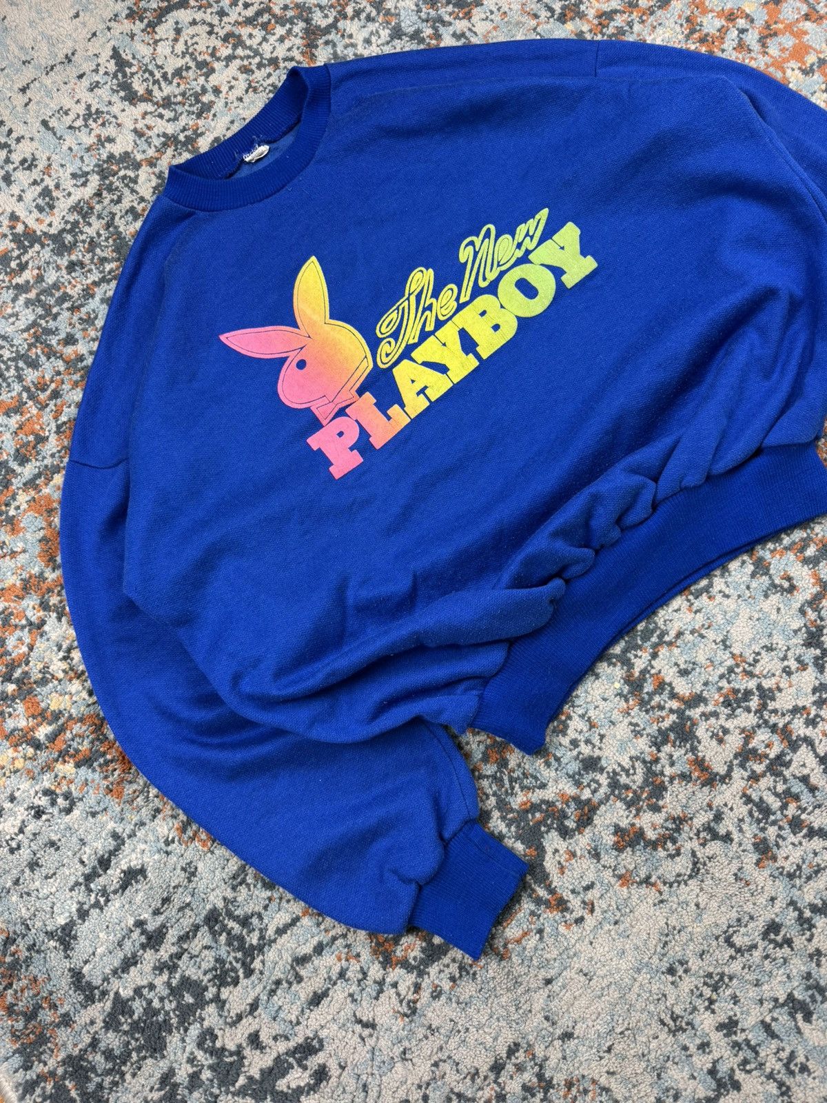 Playboy × Vintage Rare Vintage 80s The New Playboy rainbow logo sweatshirt Size US L / EU 52-54 / 3 - 2 Thumbnail
