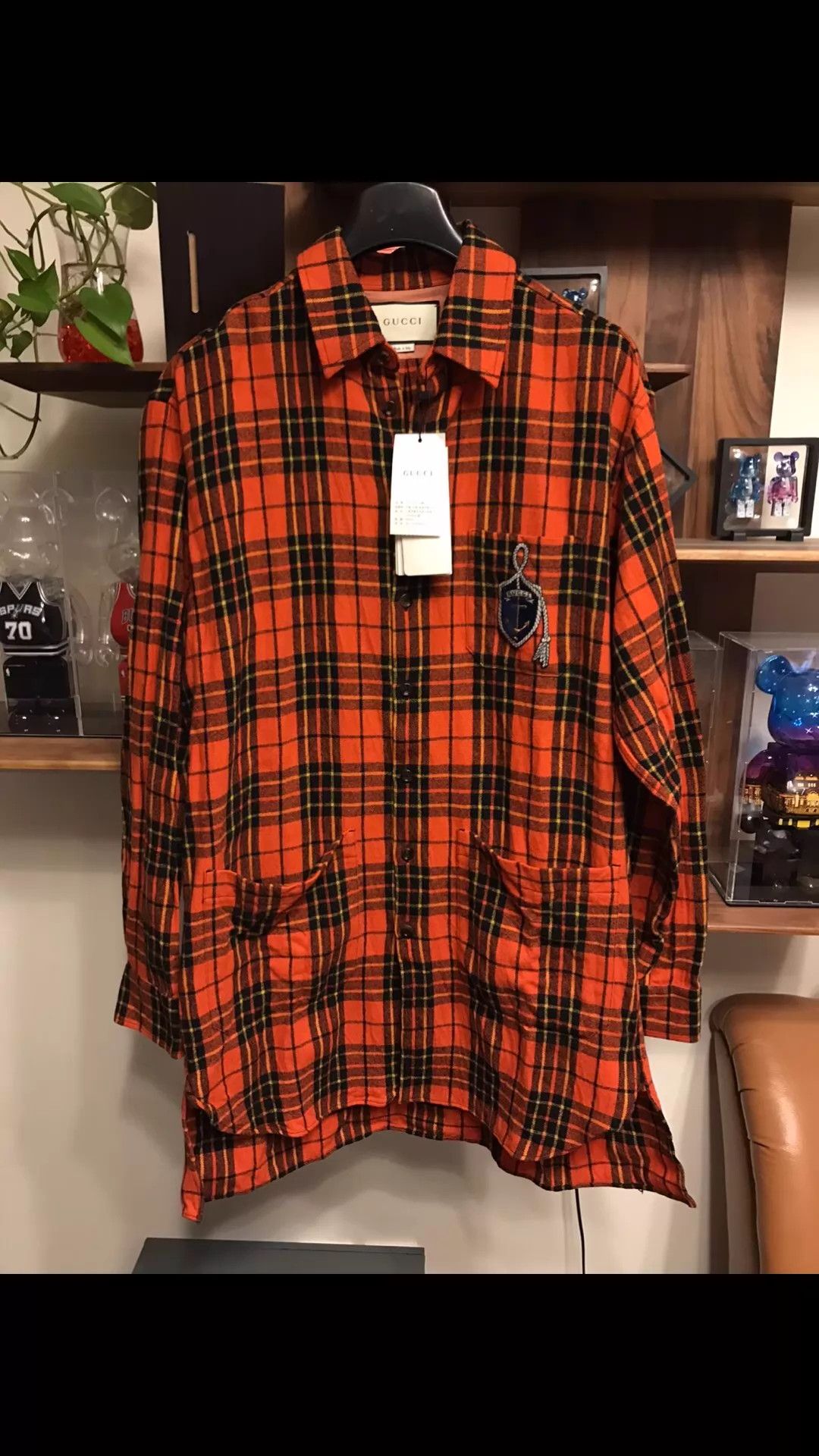 Gucci Gucci Woolblend Check Anchor Embro Mid Shirt 50 New Size US M / EU 48-50 / 2 - 1 Thumbnail