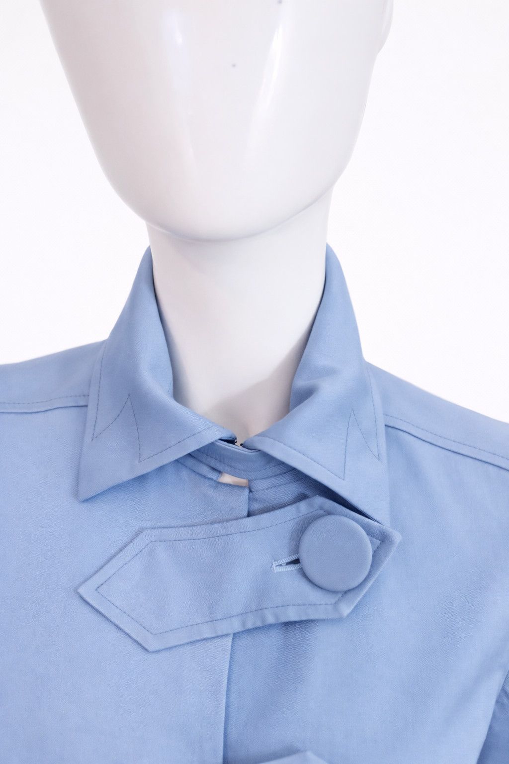 John Galliano John Galliano Powder Blue Peplum Trench Tailored Jacket Size S / US 4 / IT 40 - 4 Thumbnail