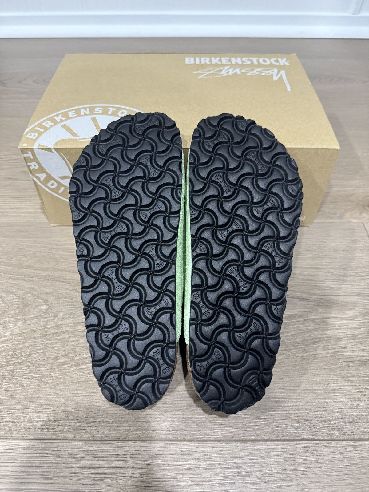 Stussy x Birkenstock Solana Shearling Slide Washed Green