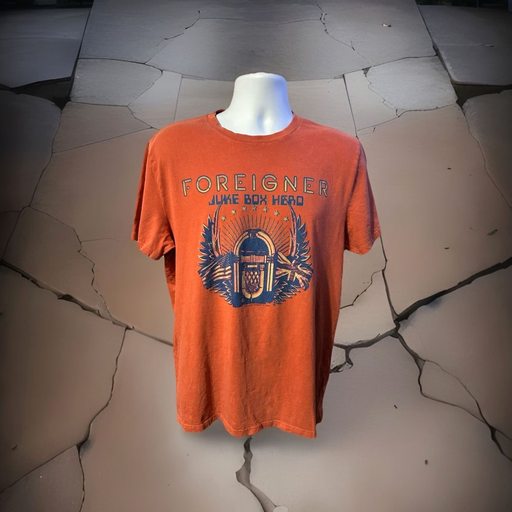 Wrangler Foreigner Juke Box Hero Shirt Men Large Orange Tone Short Sleeve Wrangler Size US L / EU 52-54 / 3 - 7 Thumbnail