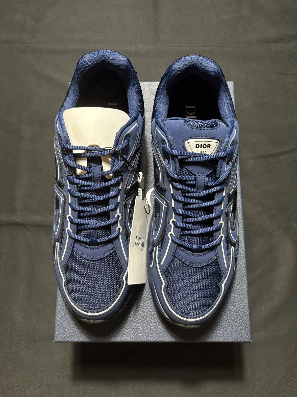 Dior Dior B30 Navy Sneakers - Size 48 Size US 15 / EU 48 - 3 Thumbnail