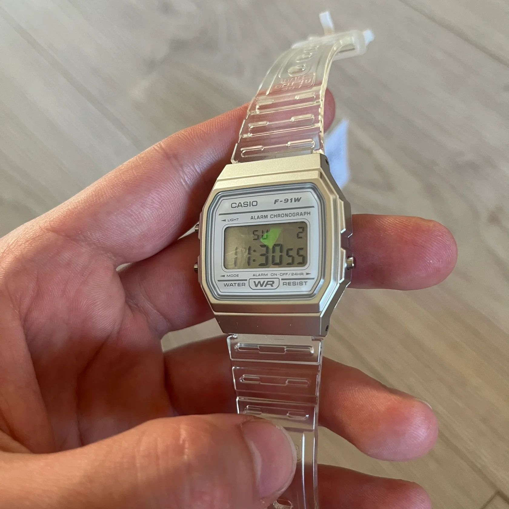 Casio Casio F-91W "Holo Diamonds" Clear Digital Watch Size ONE SIZE - 8 Thumbnail