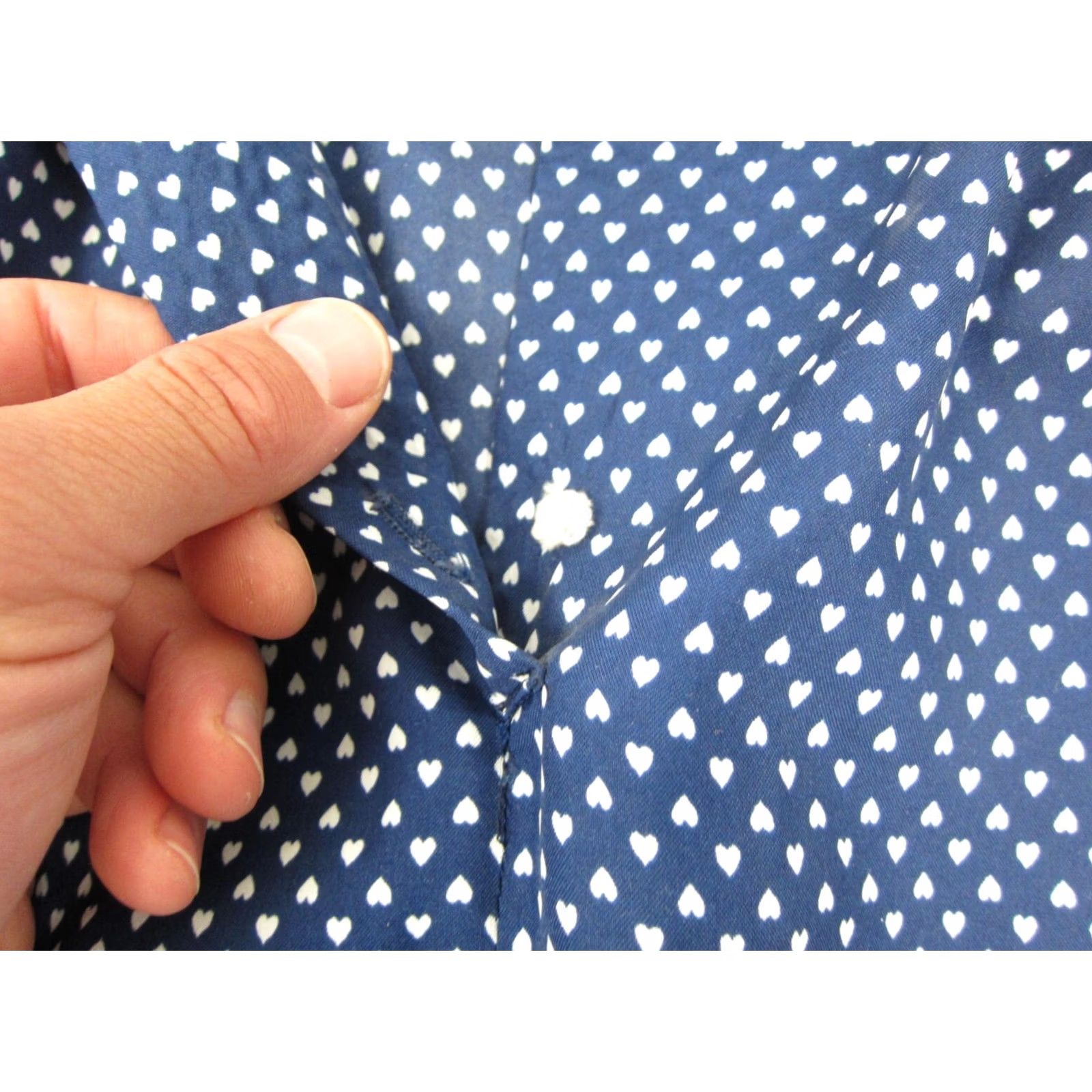 Vintage Vintage Leslie Fay Dress Medium Blue Hearts A-Line Midi Shirt Made in USA 80s Size M / US 6-8 / IT 42-44 - 3 Thumbnail