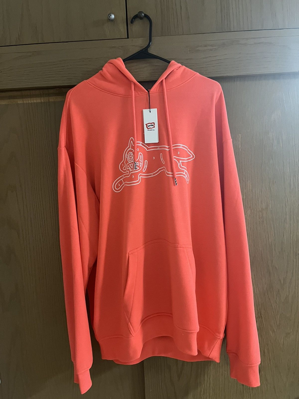image of New Billionaire Boys Club Ice Cream Dog Hoodie in Orange, Men's (Size XL)