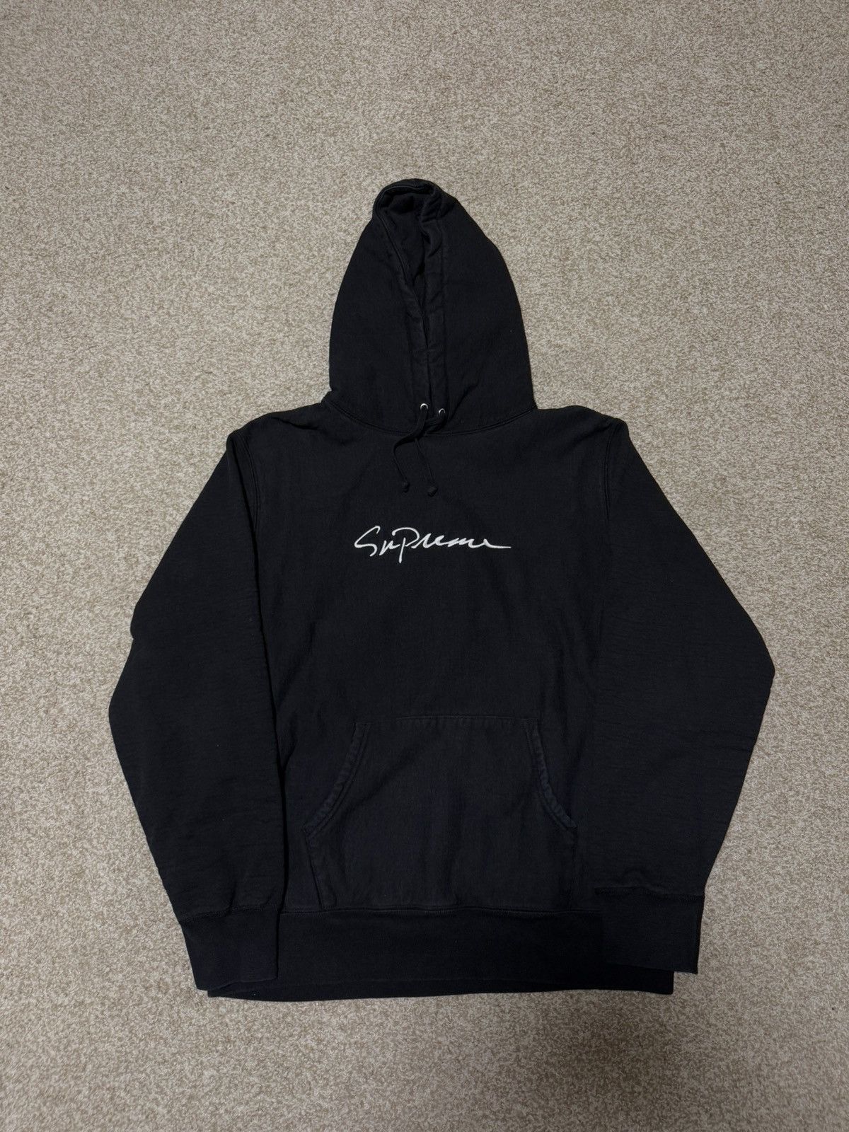 Logo Hoodie Supreme Classic Script Hooded Sweatshirt Black Supreme 