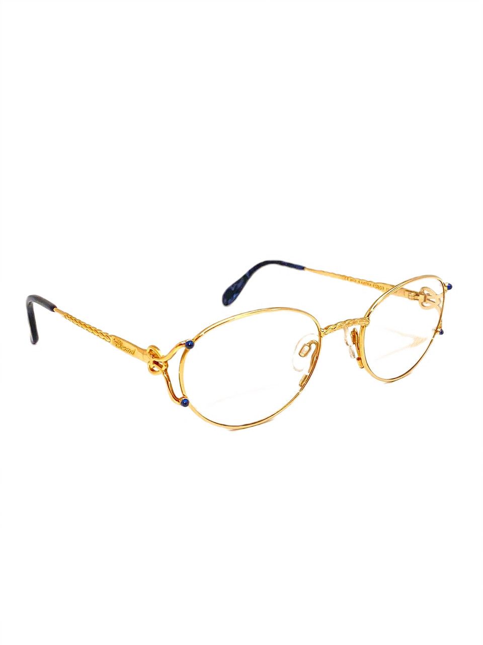 Chopard Chopard 23K Gold Mille Migila Logo Rectangular Eyeglasses Size ONE SIZE - 1 Thumbnail
