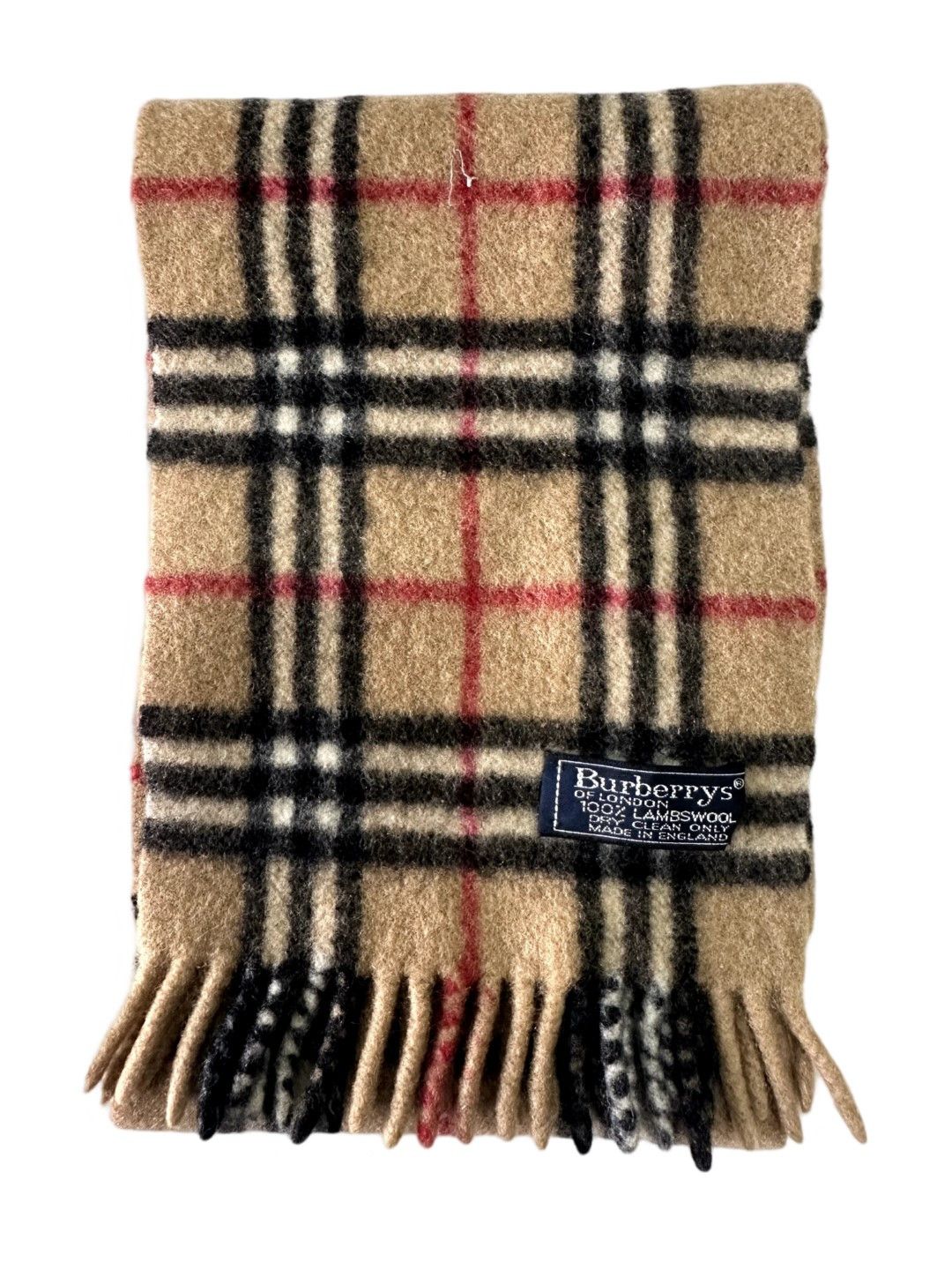 Burberry Burberrys Classic Check Scarf Beige 100% Wool Unisex Scarf Size ONE SIZE - 2 Thumbnail