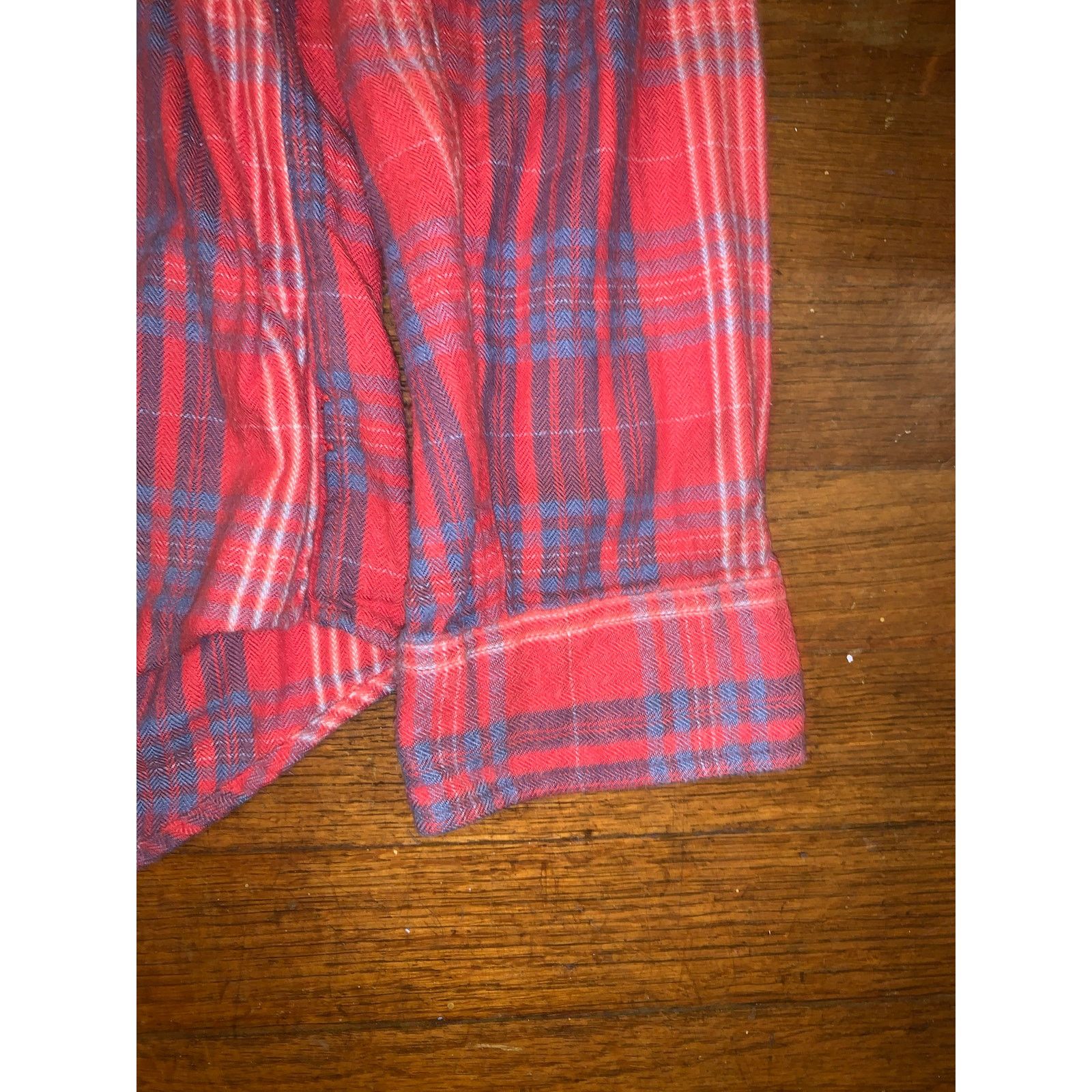 J.Crew J.Crew Red Flannel Shirt Blue Stripe XL Slim Fit Size US XL / EU 56 / 4 - 7 Thumbnail