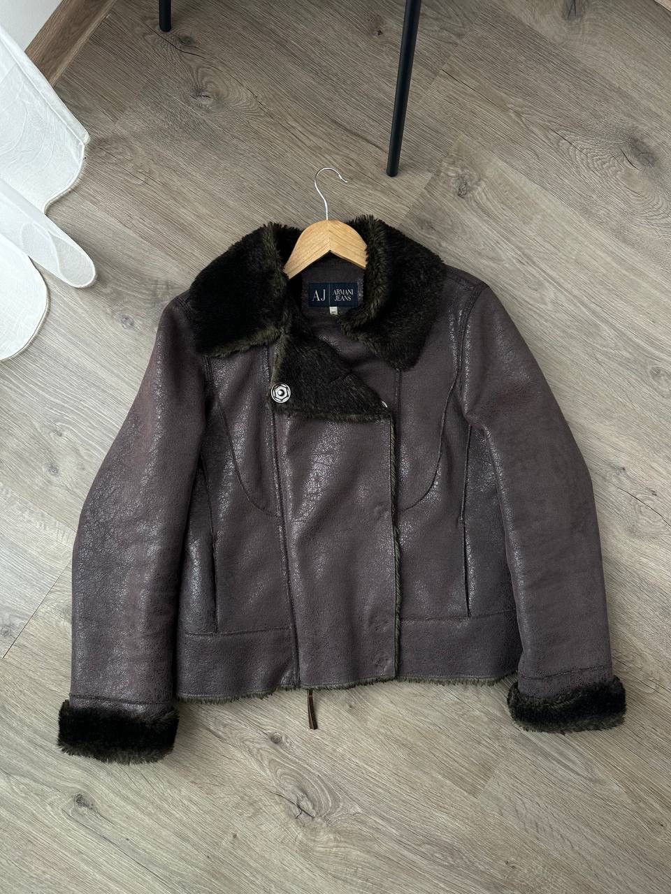 Armani × Vintage Vintage Armani Jeans Faux Fur Womesn Jacket Size L / US 10 / IT 46 - 1 Thumbnail