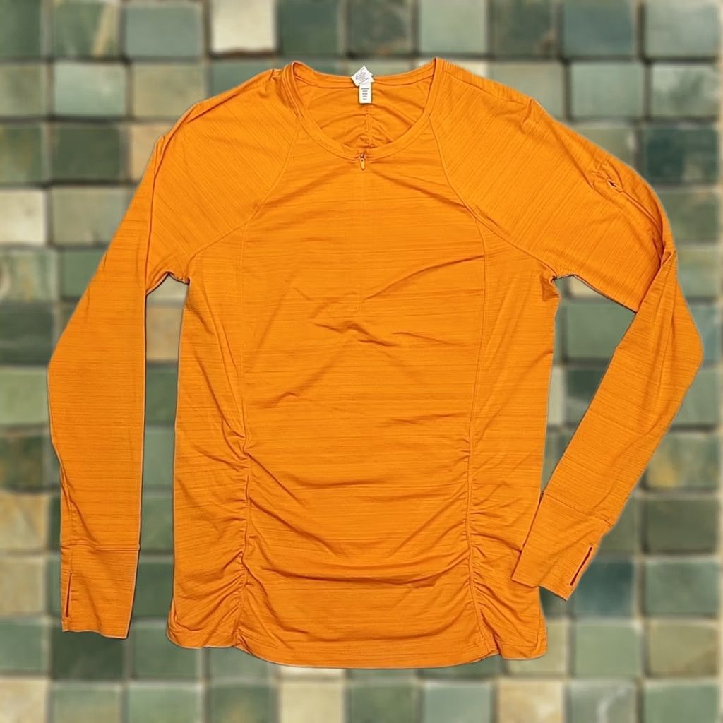 Athleta Athleta Shirt Womens M Orange Long Sleeve Ruched 1/4 Zip Athletic Yoga Shirt Womens M Orange Long Sleeve Ruched 1/4 Zip Athletic Yoga Size M / US 6-8 / IT 42-44 - 1 Thumbnail