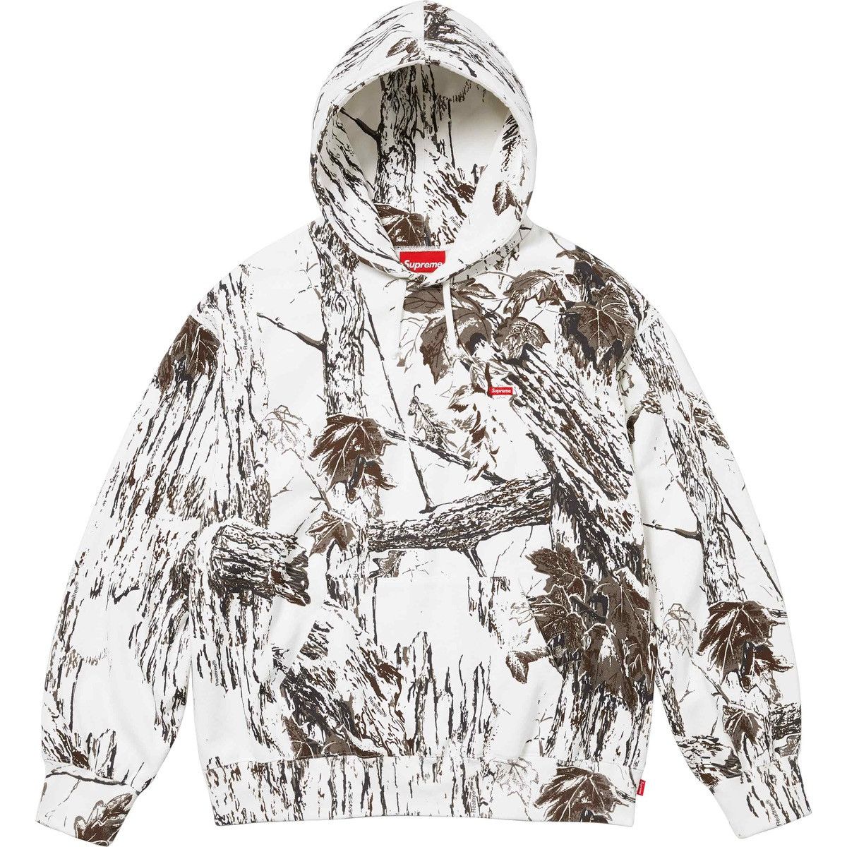 Image of Supreme Small Box Logo Hoodie Hooded Sweatshirt In Snow Camo, Men's (Size XL)