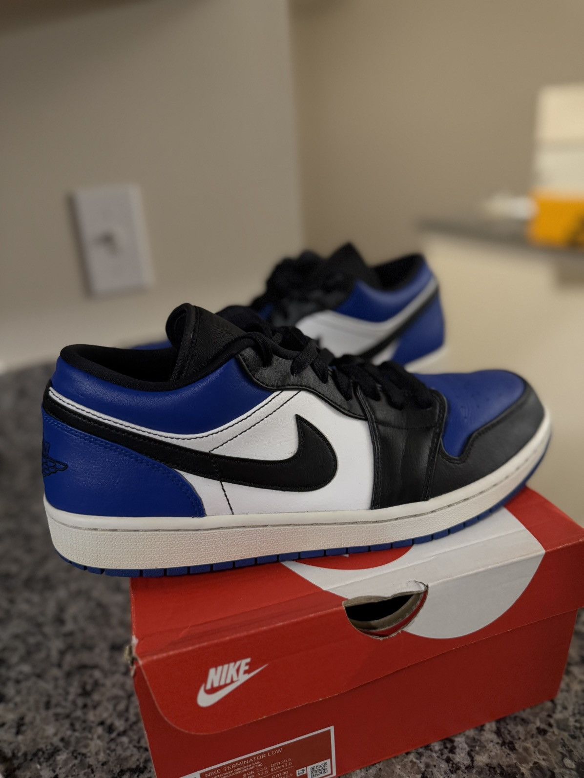 Jordan Brand × Nike Jordan 1 Low Top Blue 2019 Size 11.5 Replacement Box Size US 11.5 / EU 44-45 - 2 Thumbnail