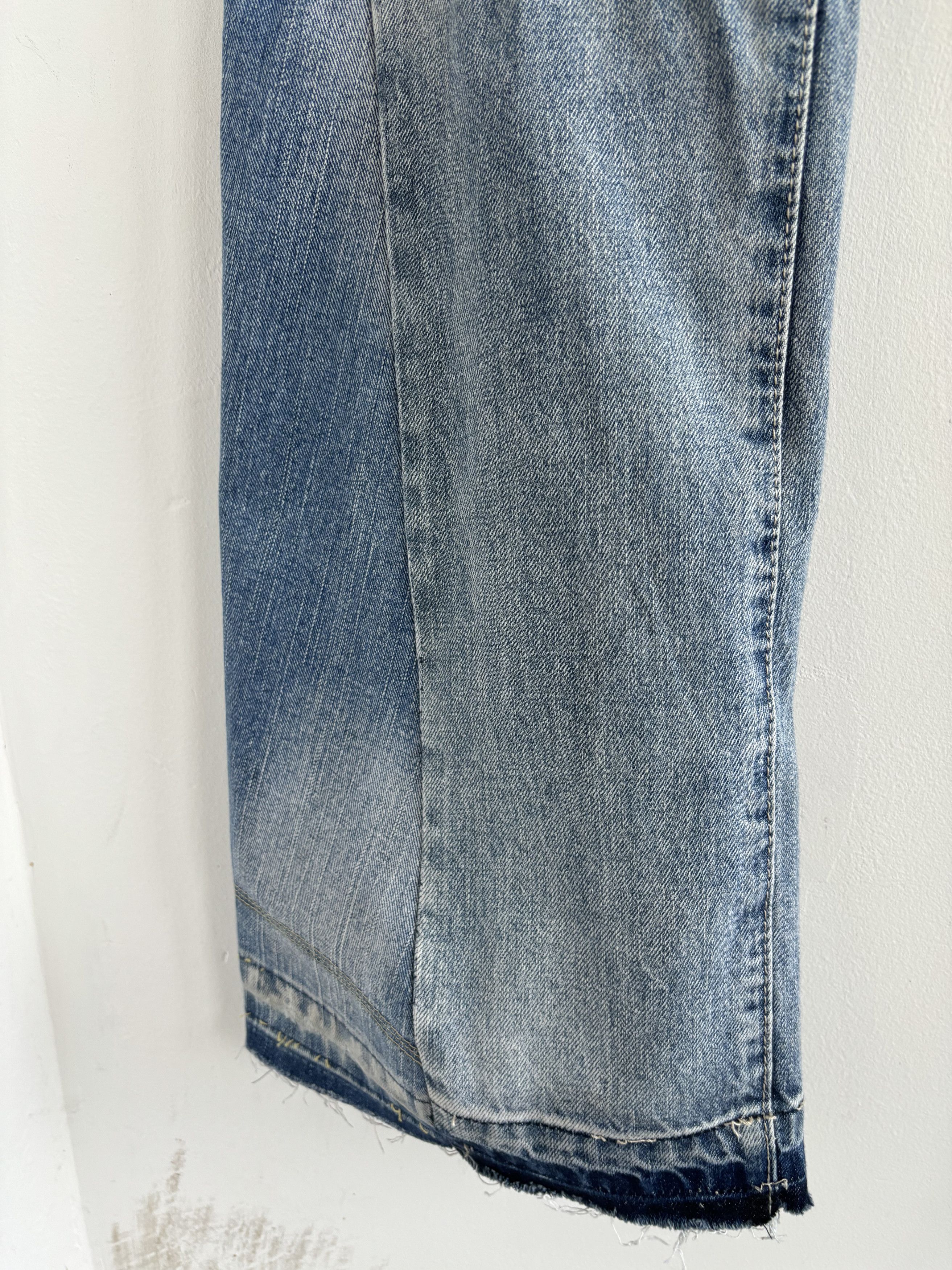 Other Custom Made Flared Distressed Boro Washed Jeans Size US 31 - 11 Thumbnail