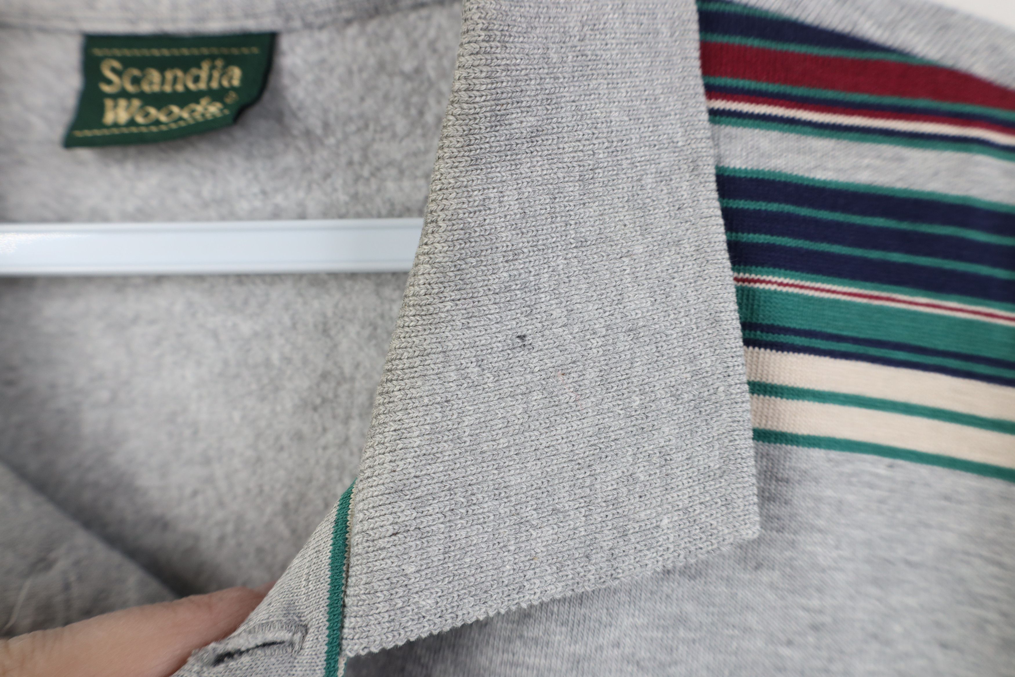 Vintage Vintage 90s Streetwear Thin Striped Collared Sweatshirt Size US XXL / EU 58 / 5 - 7 Thumbnail