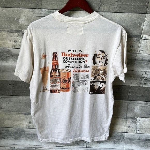 Pacsun PACSUN X BUDWEISER GRAPHIC CREAM SHIRT SLEEVE TSHIRT MENS M ...