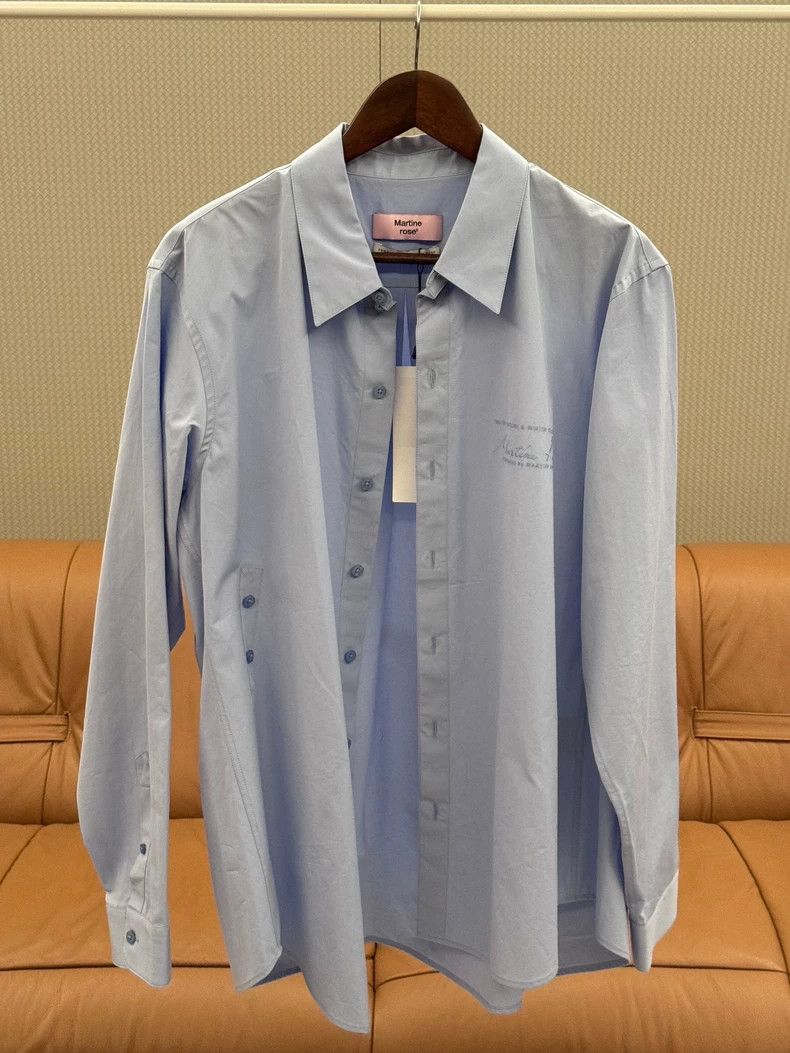 Martine Rose Martine Rose Blue Long-Sleeve Shirt - dmc Size US L / EU 52-54 / 3 - 1 Thumbnail