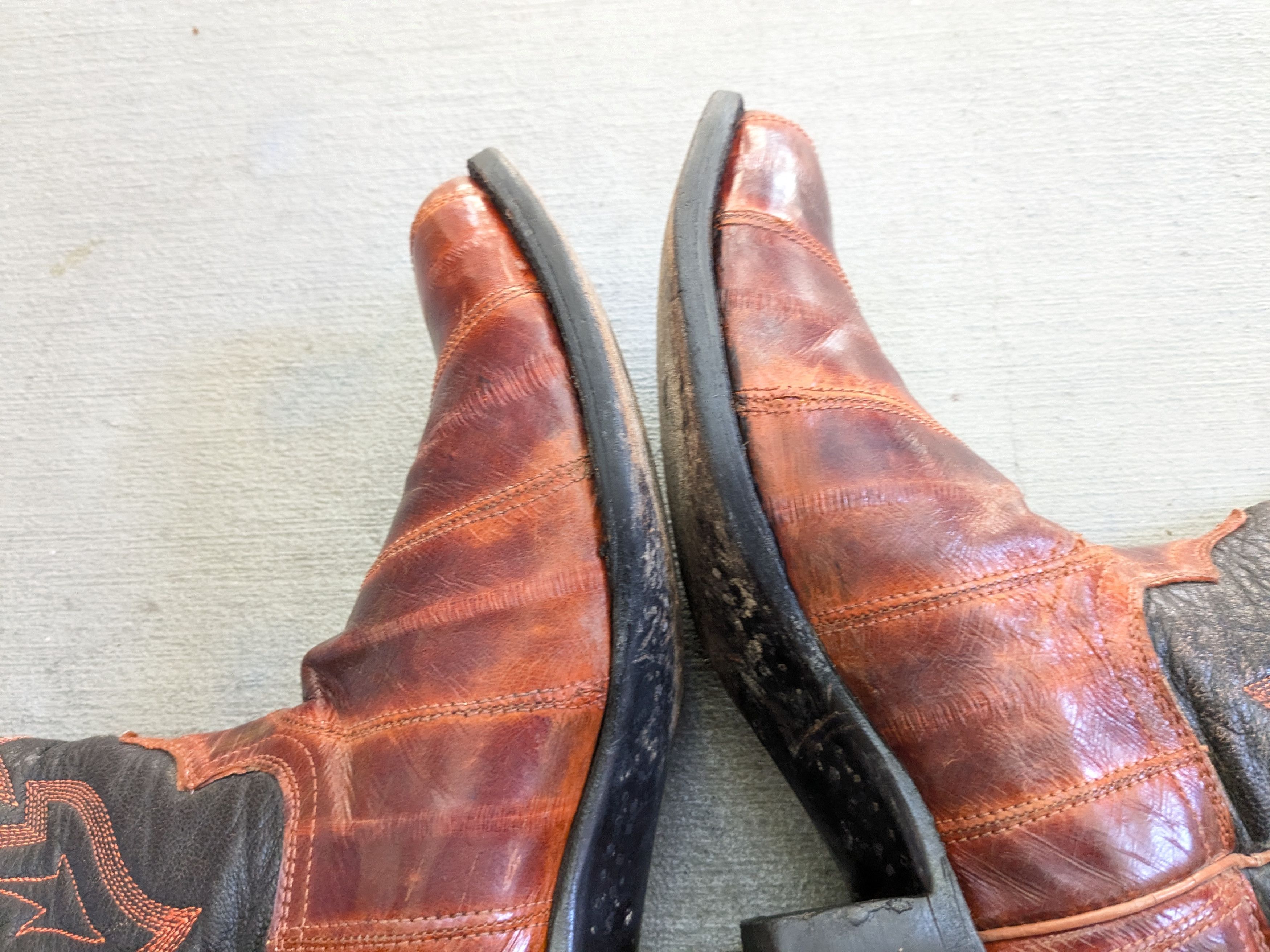 Vintage Vintage Cowboy Boots Eel Leather Brown Black 10 Western Size US 10 / EU 43 - 8 Thumbnail