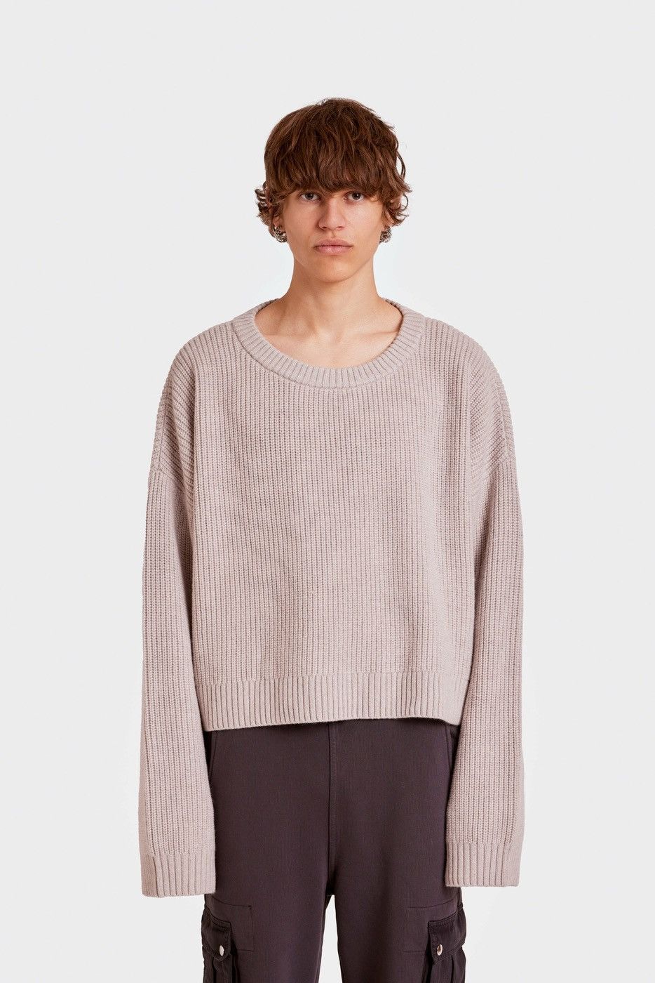 Sangiev Sangiev Fog Cropped Knit Sweater Size US M / EU 48-50 / 2 - 8 Thumbnail