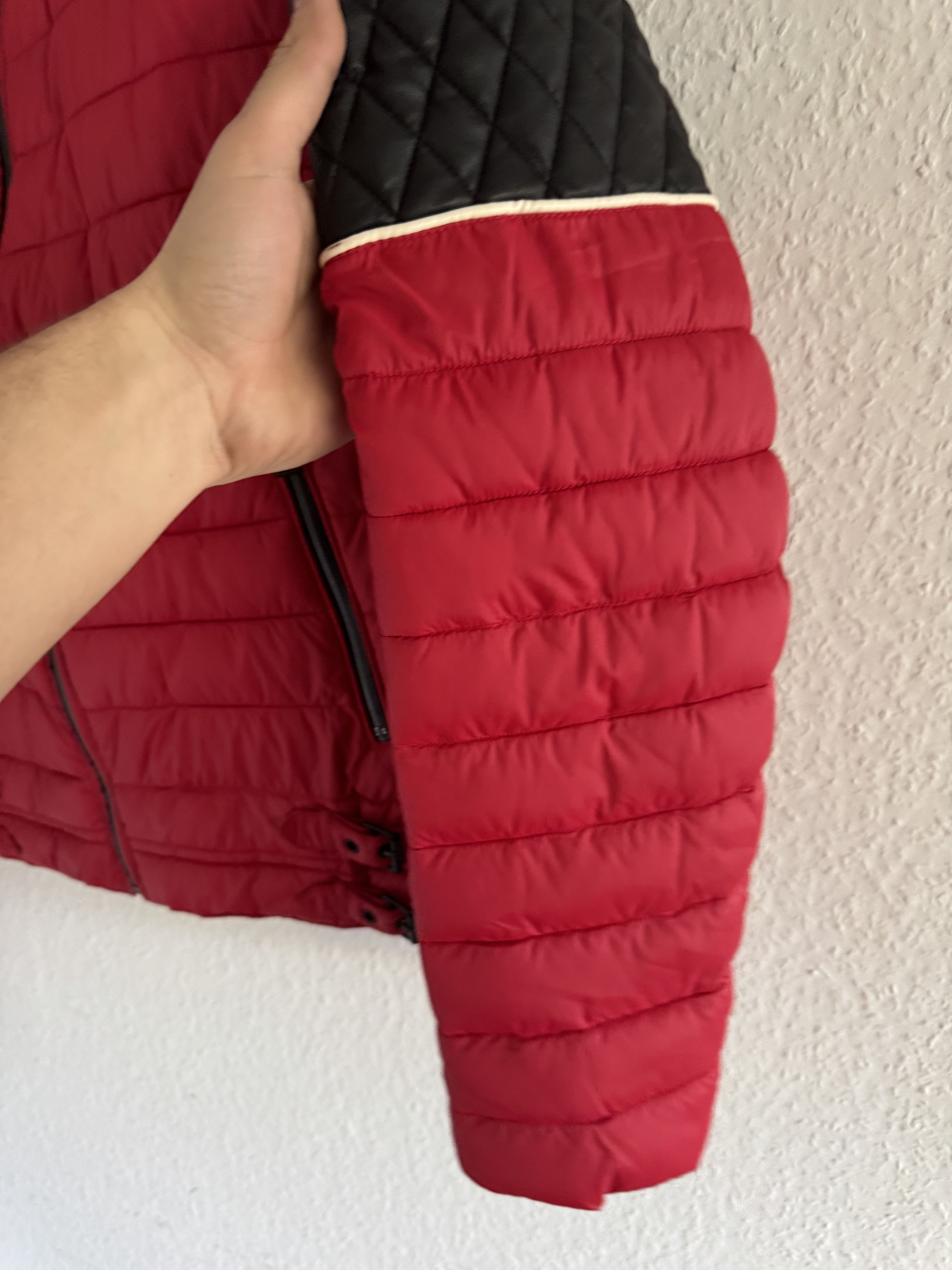 Just Cavalli Quilted Biker Down Jacket With Leather Shoulders Size US XXL / EU 58 / 5 - 4 Thumbnail