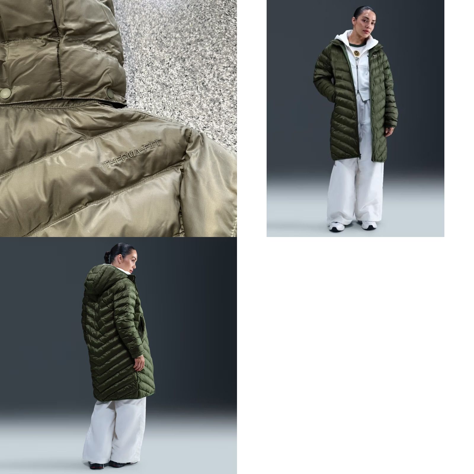 Nike Nike Therma-Fit Parka Jacket Womens S Olive Green HV2460 Repel Fill Primaloft Size S / US 4 / IT 40 - 8 Thumbnail