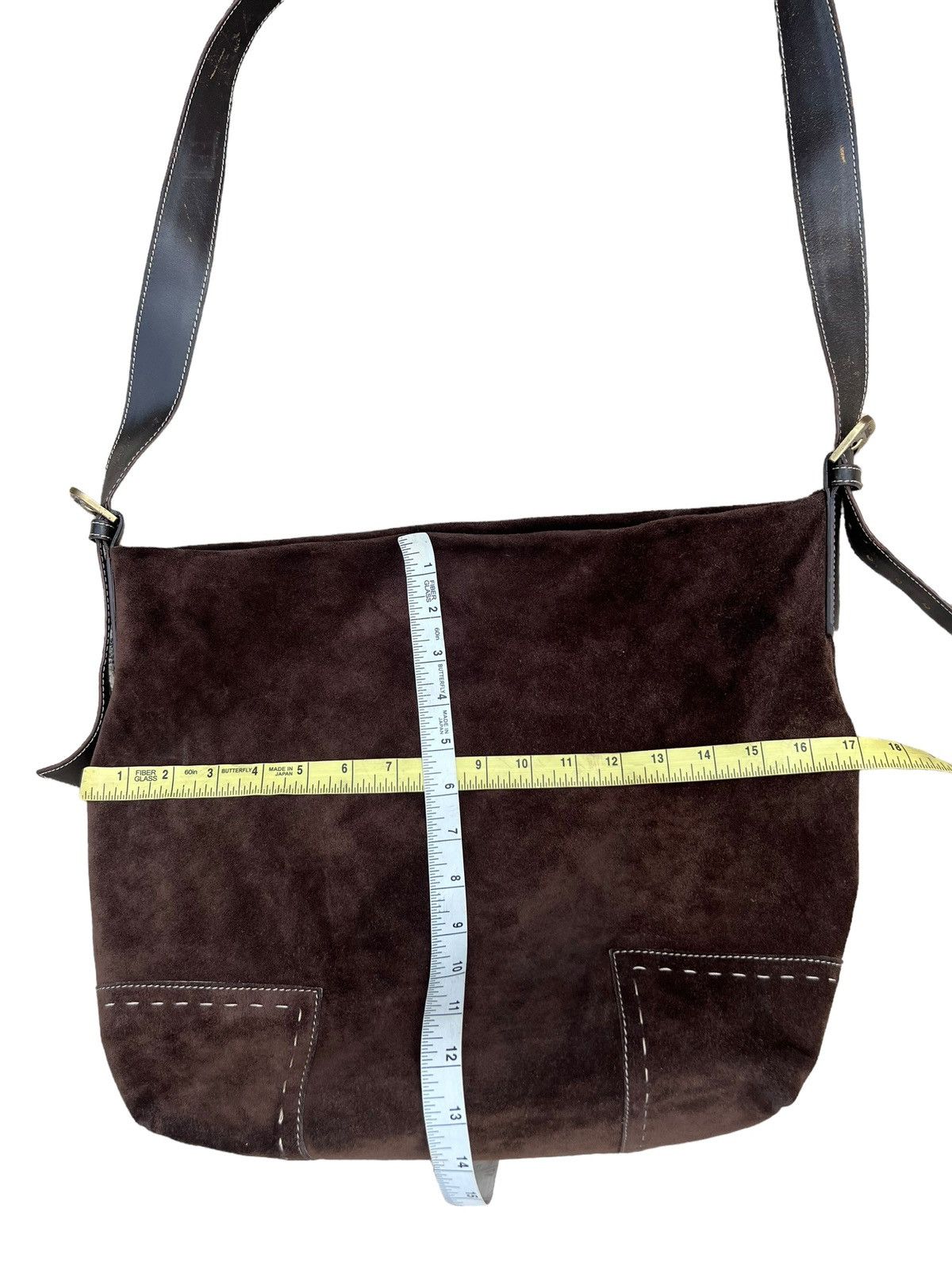 Leather × Vintage Vintage MaxMara Brown Suede Leather Large Shoulder Bag Size ONE SIZE - 21 Thumbnail