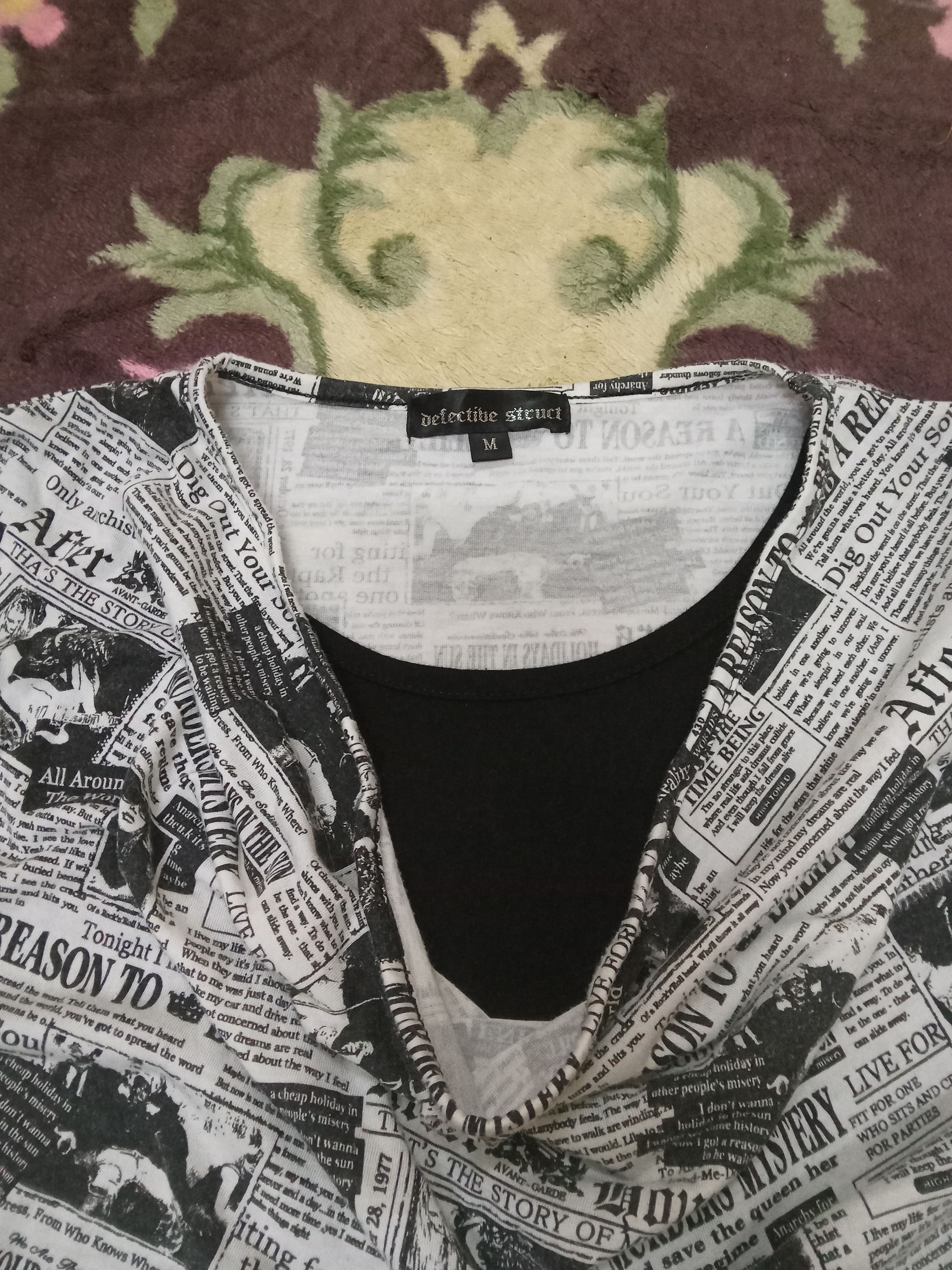 Japanese Brand Defective Struct Punk Rare Full Print Gazette T Shirt Size US M / EU 48-50 / 2 - 6 Thumbnail