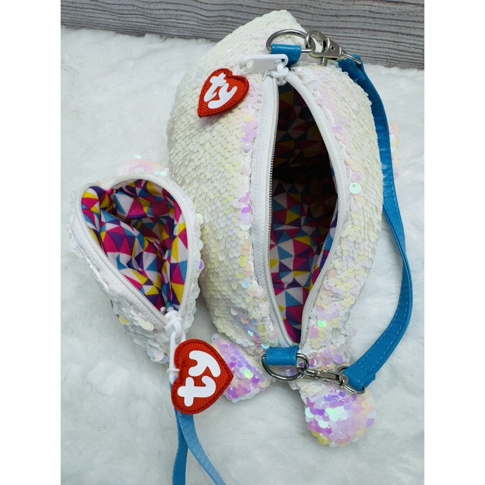 Other TY ICY White Seal 11" Fashion Flippy Sequin Glam Wristlet & Size ONE SIZE - 7 Thumbnail
