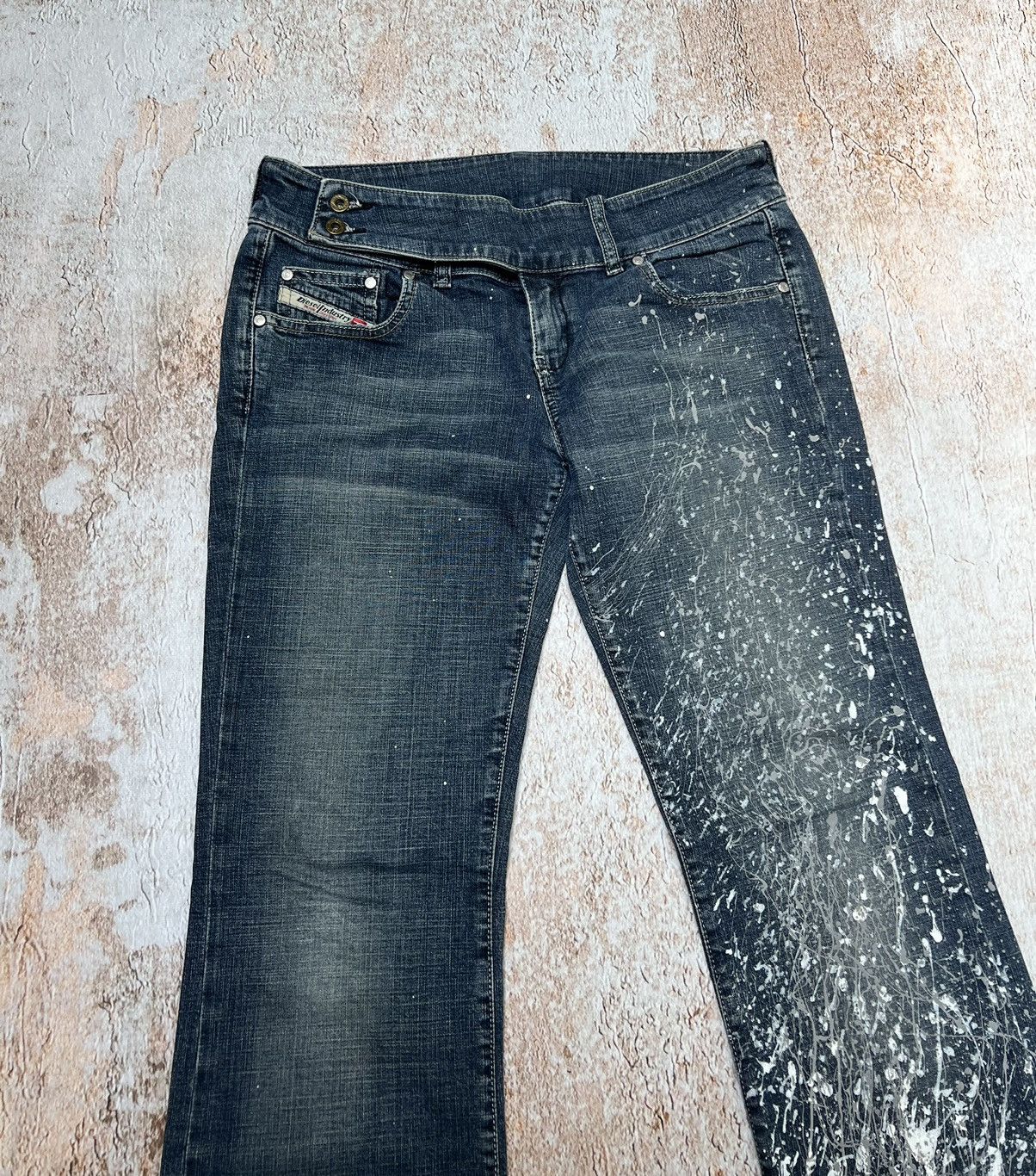 Diesel vintage painted flare jeans