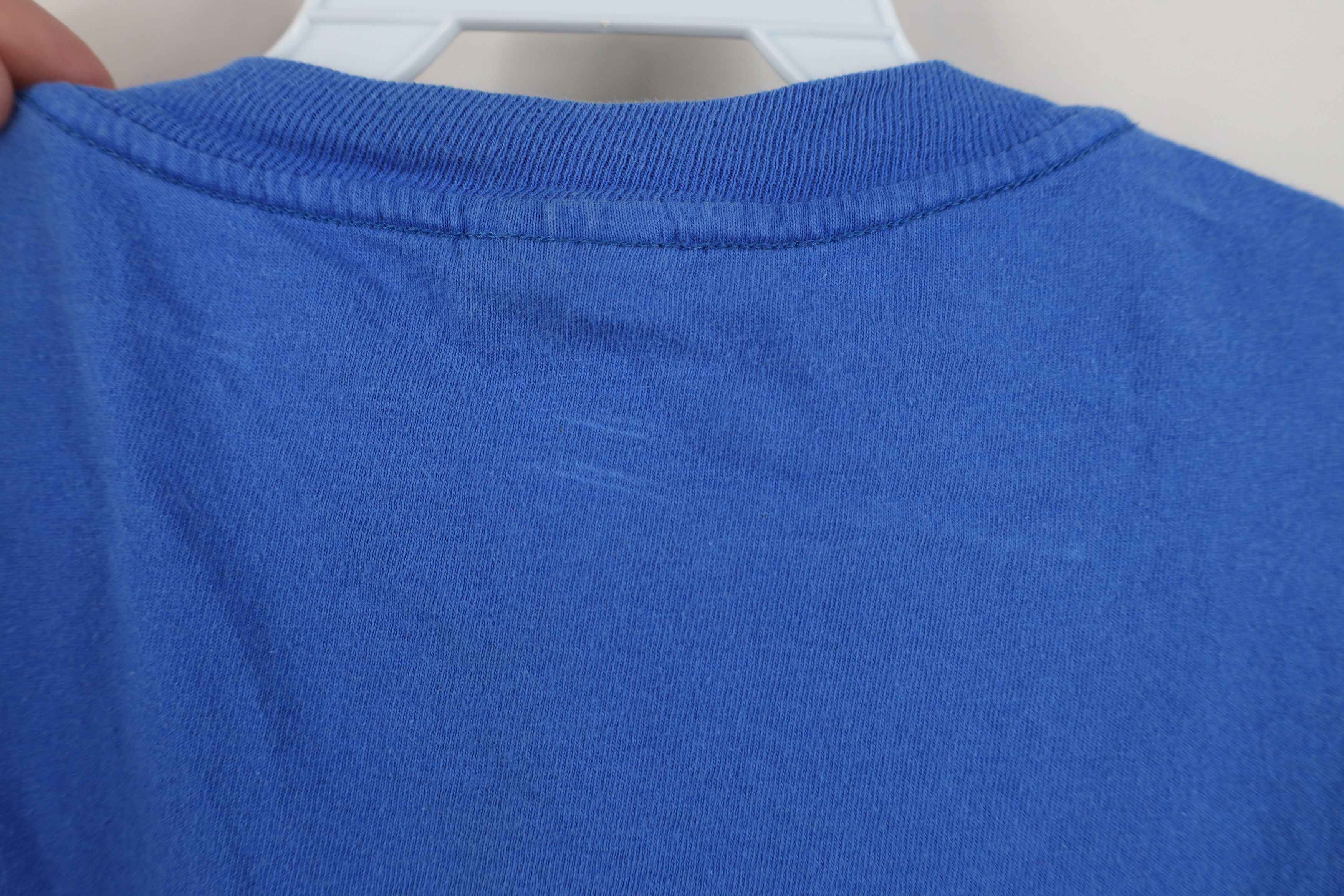 Hanes Vintage 90s Hanes Blank Cotton Pocket T-Shirt Royal Blue Size US XL / EU 56 / 4 - 11 Thumbnail