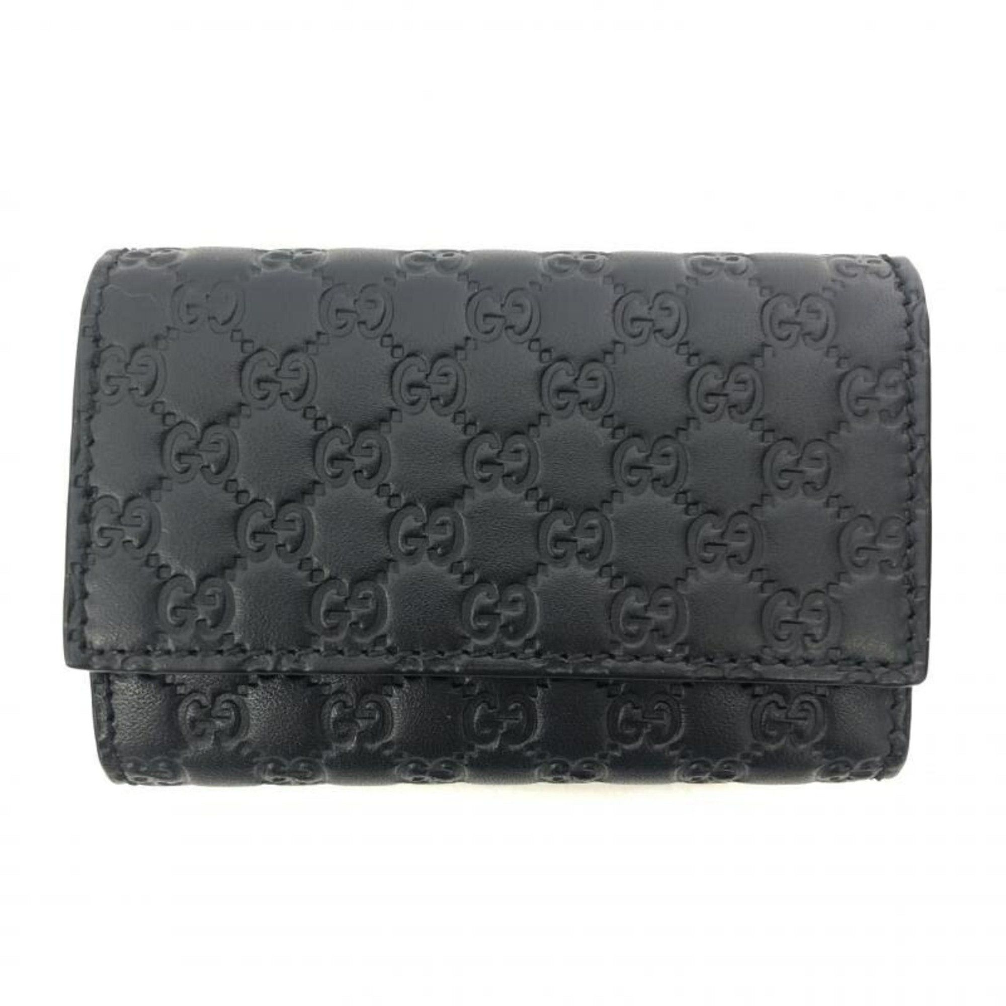 image of Gucci Key Case GG Microshima 150402 Black, Women's