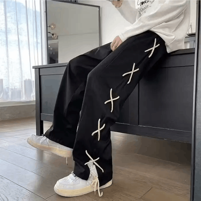 Japanese Brand × Vintage Streetwear Sweatpants Vintage Straight Trousers Size US 28 / EU 44 - 1 Thumbnail