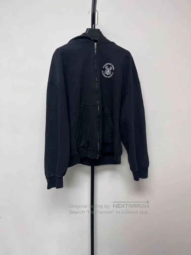 Balenciaga Balenciaga Logo Letter Printed Zipper Hooded Long Sleeve S Size US L / EU 52-54 / 3 - 1 Thumbnail