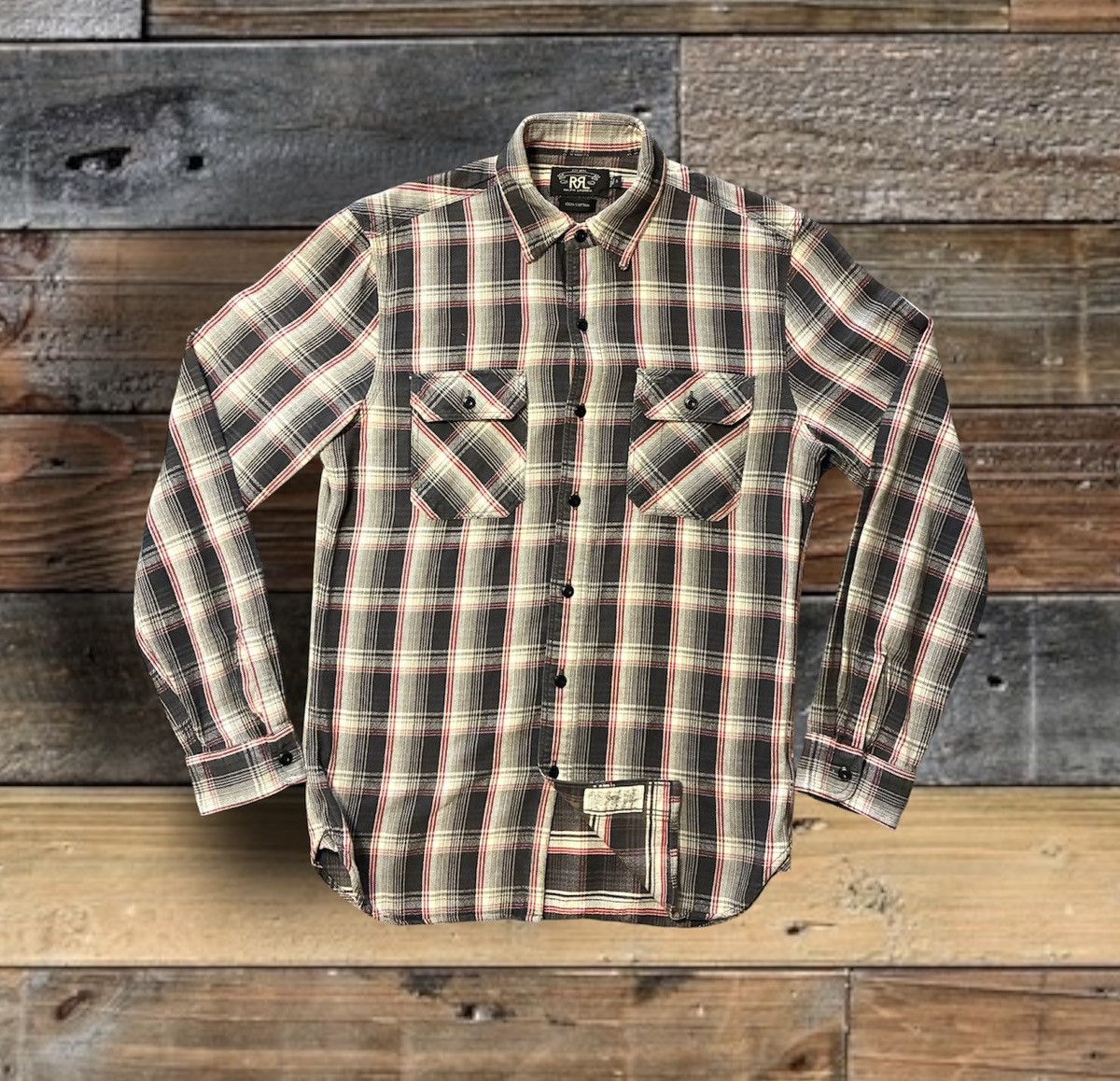 RRL Ralph Lauren DOUBLE RL RALPH LAUREN RRL COTTON FLANNEL SHIRT- SIZE SMALL Size US S / EU 44-46 / 1 - 1 Thumbnail