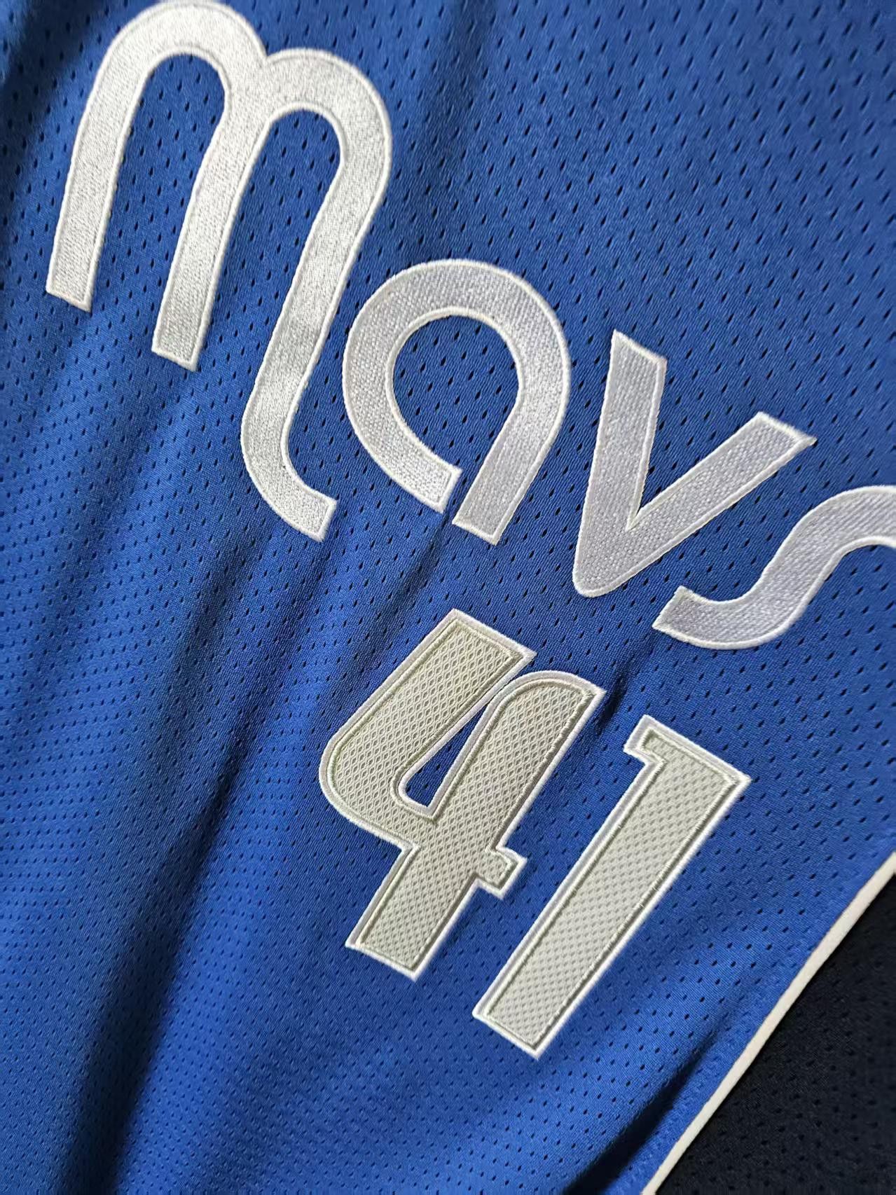 NBA Dallas Mavericks #41 Dirk Nowitzki Jersey Double Stitched Size US M / EU 48-50 / 2 - 2 Thumbnail
