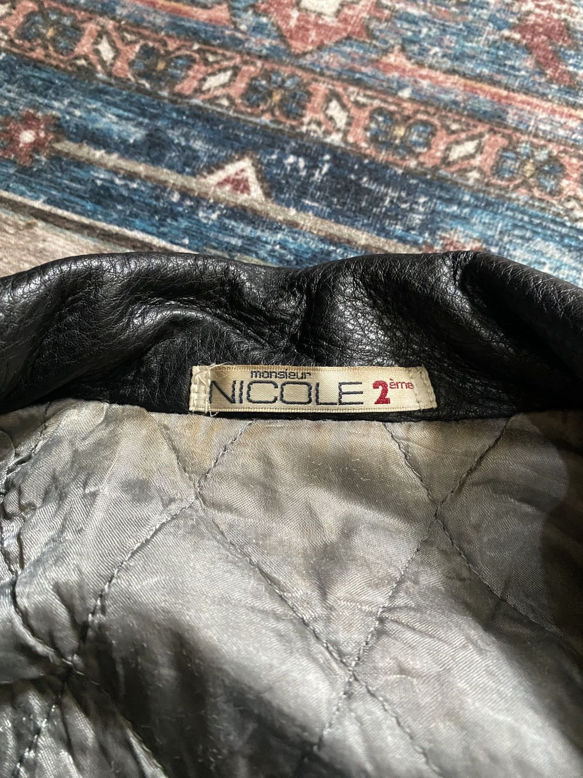 Vintage NICOLE 2 Monsieur Varsity Leather Jacket Size US M / EU 48-50 / 2 - 8 Thumbnail