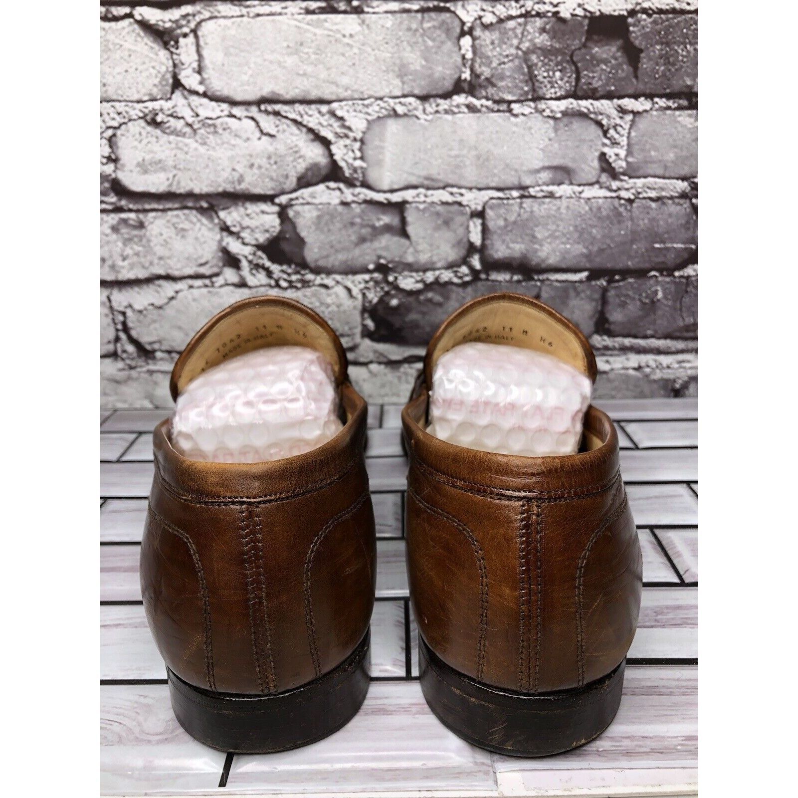 Johnston & Murphy Johnston & Murphy Handcrafted Brown Leather Weaves Dress Loa Size US 11 / EU 44 - 4 Thumbnail