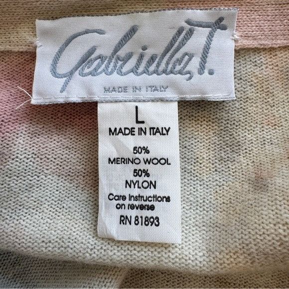 Other Vintage Gabriella T. Merino Wool Blend Floral Pattern Cardig Size L / US 10 / IT 46 - 2 Thumbnail