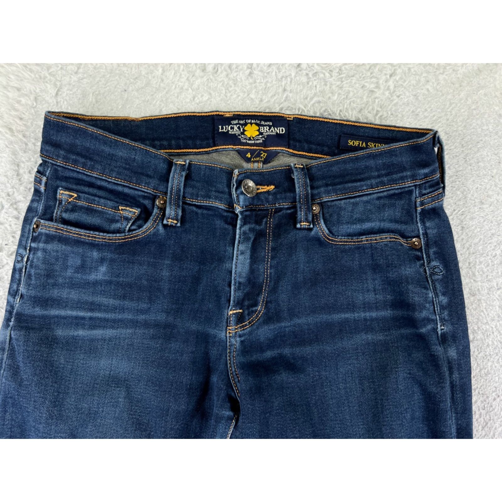 Lucky Brand Lucky Brand Jeans Womens 4 Blue Denim Skinny Low Rise 25x28 90s American Pocket 5-Pocket Design Regular Cotton Blend Size 27" / US 4 / IT 40 - 7 Thumbnail