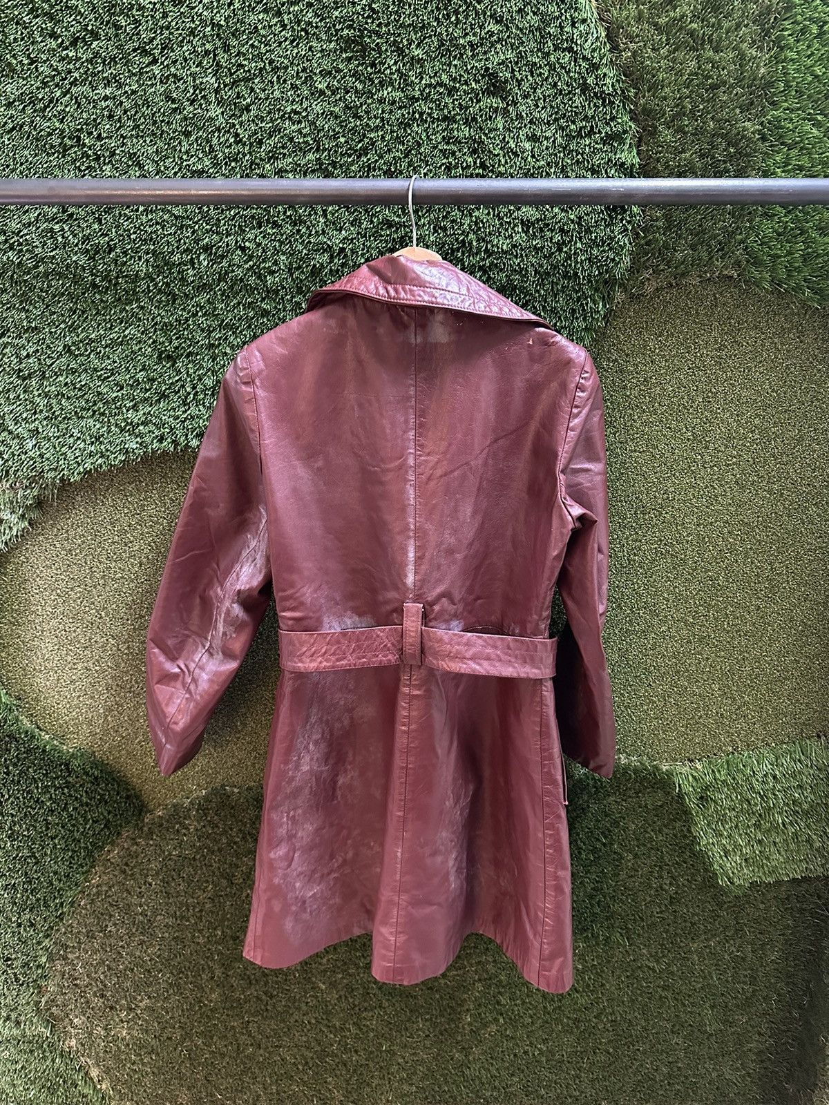 Vintage Vintage 1980s Cosa-Nova Long Red Leather Jacket Small Size S / US 4 / IT 40 - 2 Thumbnail