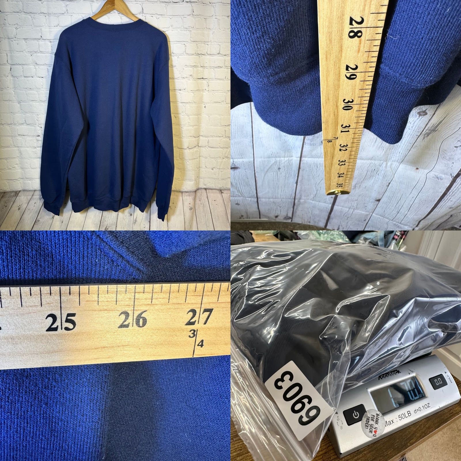 Carhartt VINTAGE Carhartt K124 NVY Mens LT Tall Navy Blue Crewneck Sweatshirt Pullover Size US L / EU 52-54 / 3 - 8 Thumbnail
