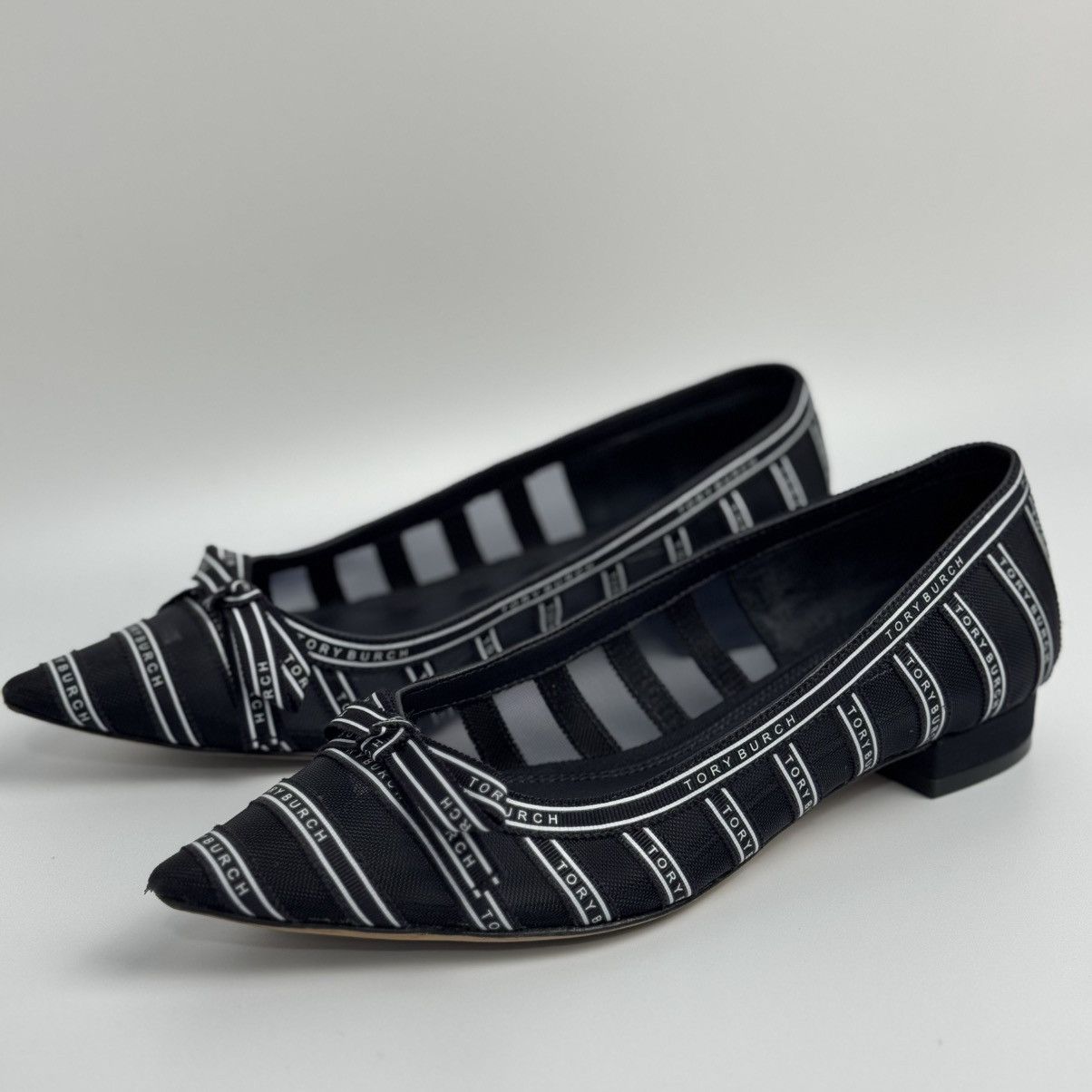 Tory Burch Tory Burch Penelope 20mm Mesh Flats Pointed Toe Logo🖤 Size US 6 / IT 36 - 1 Thumbnail