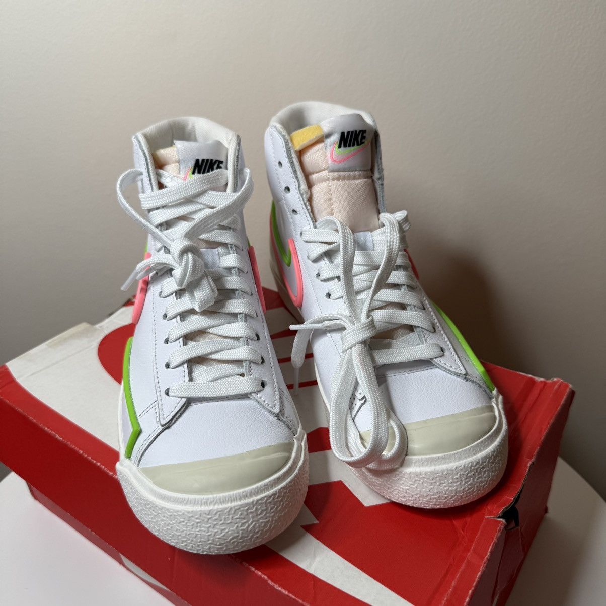 Nike Nike Blazer Mid ’77 / DIMSIX Edition White Pink DC1746-107 Size US 6 / IT 36 - 3 Thumbnail