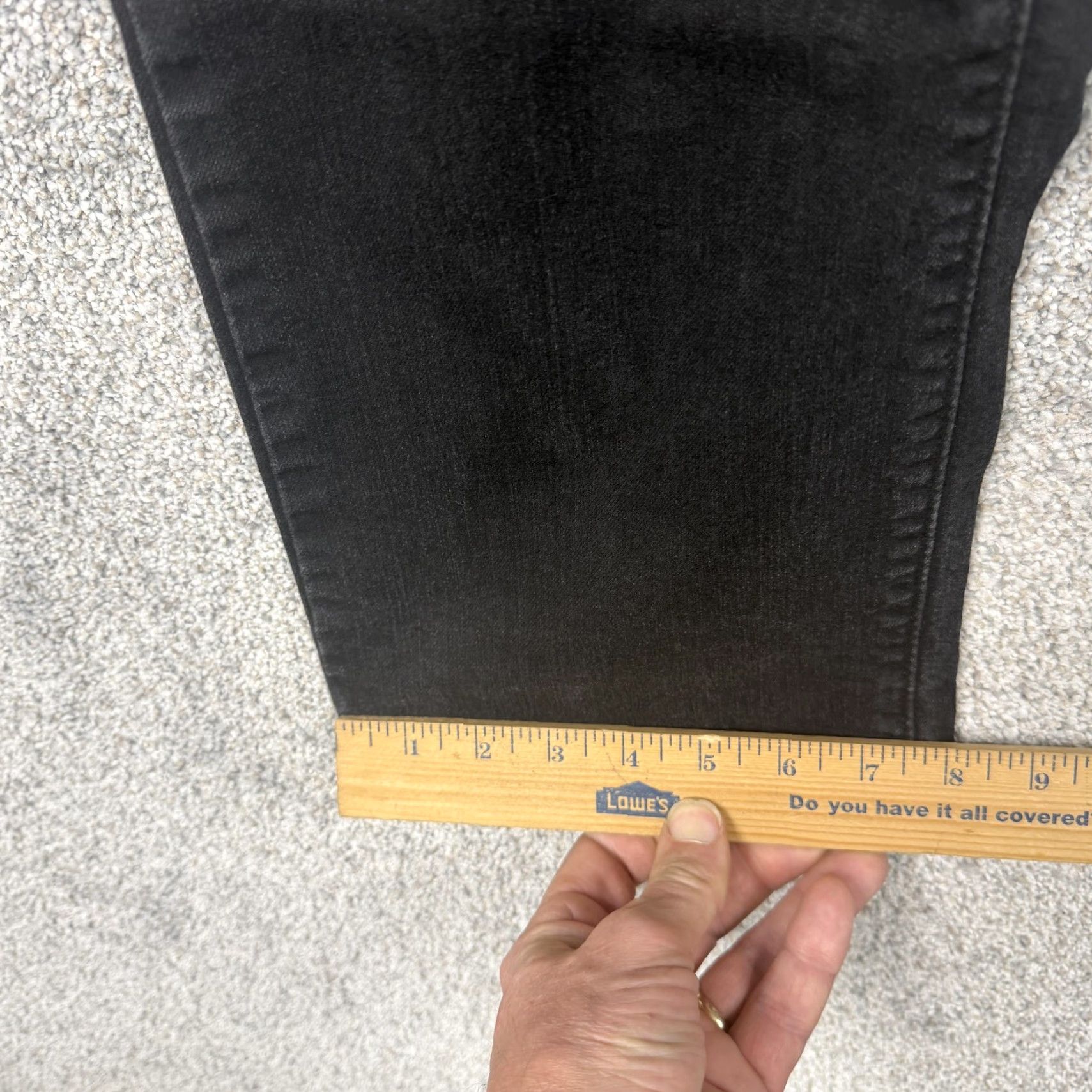 Levi's Levi's 505 Straight Jeans Womens 14 35x29 Black Dark Wash Stretch Denim Mid Rise Size 36" / US 14 / IT 50 - 3 Thumbnail