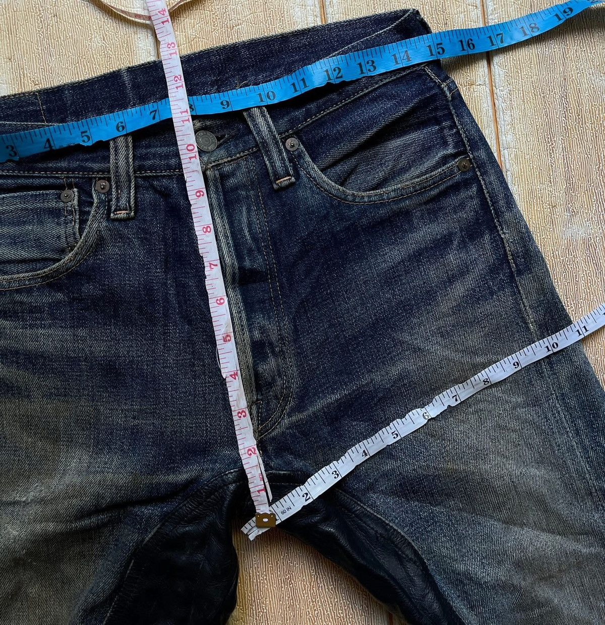 Levi's Vintage Clothing Vintage 90s Levis 501xx Lvc Rework Leather Selvedge jeans Size US 30 / EU 46 - 13 Thumbnail